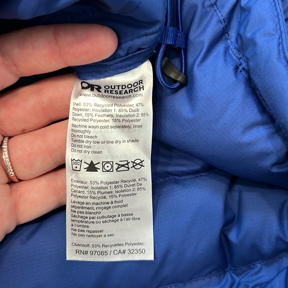 Outdoor Research Coldsnap Down Jacket in Galaxy Blue with Logo Size Large - Picture 6 of 13